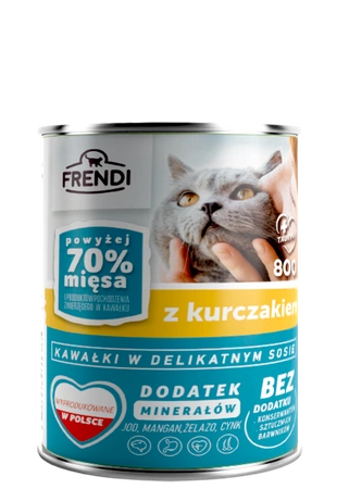 Frendi kúsky v jemnej omáčke s rybami 800g pre mačky