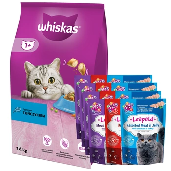 Whiskas granule s tuniakom 14 kg + Leopold 12x100g