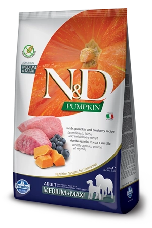 N&D dog Grain Free PUMPKIN Adult Medium & maxi lamb & blueberry 12 kg
