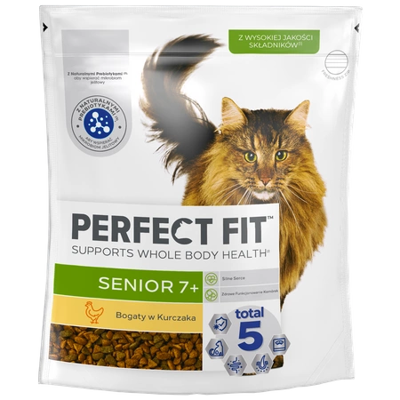 PERFECT FIT (Senior 7+) 750g Suché krmivo bohaté na kuracie mäso pre staršie mačky