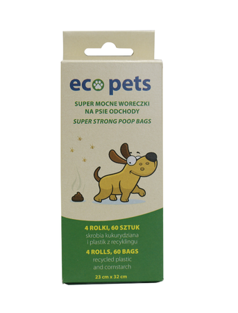 Eco Pets Ekologické vrecká na výkaly 60 ks (4x15 ks)