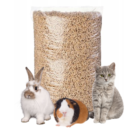 Ekologické drevené pelety pre mačky, ošípané, králiky 15kg