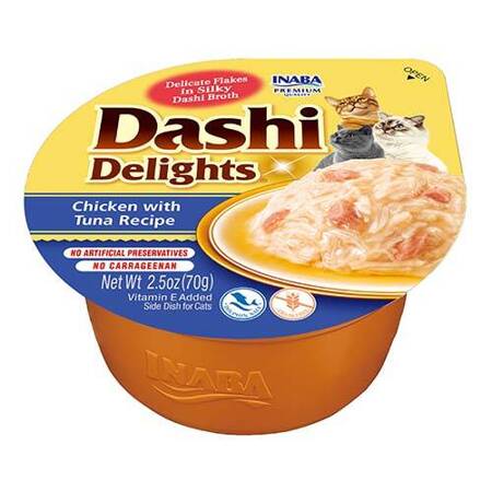 Inaba DASHI doplnkové krmivo pre mačky - vývar s príchuťou kuracieho a tuniaka 70 g