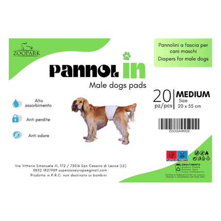 PannolIN Plienky pre psov veľkosť M 20x55cm 20ks/bal.