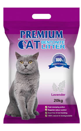 Premium Cat Clumping Bentonite Litter - Levanduľa pre mačky 20kg